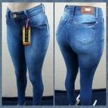 Calça Jeans Feminina Cintura Alta Com Elastano-Código FFTB)